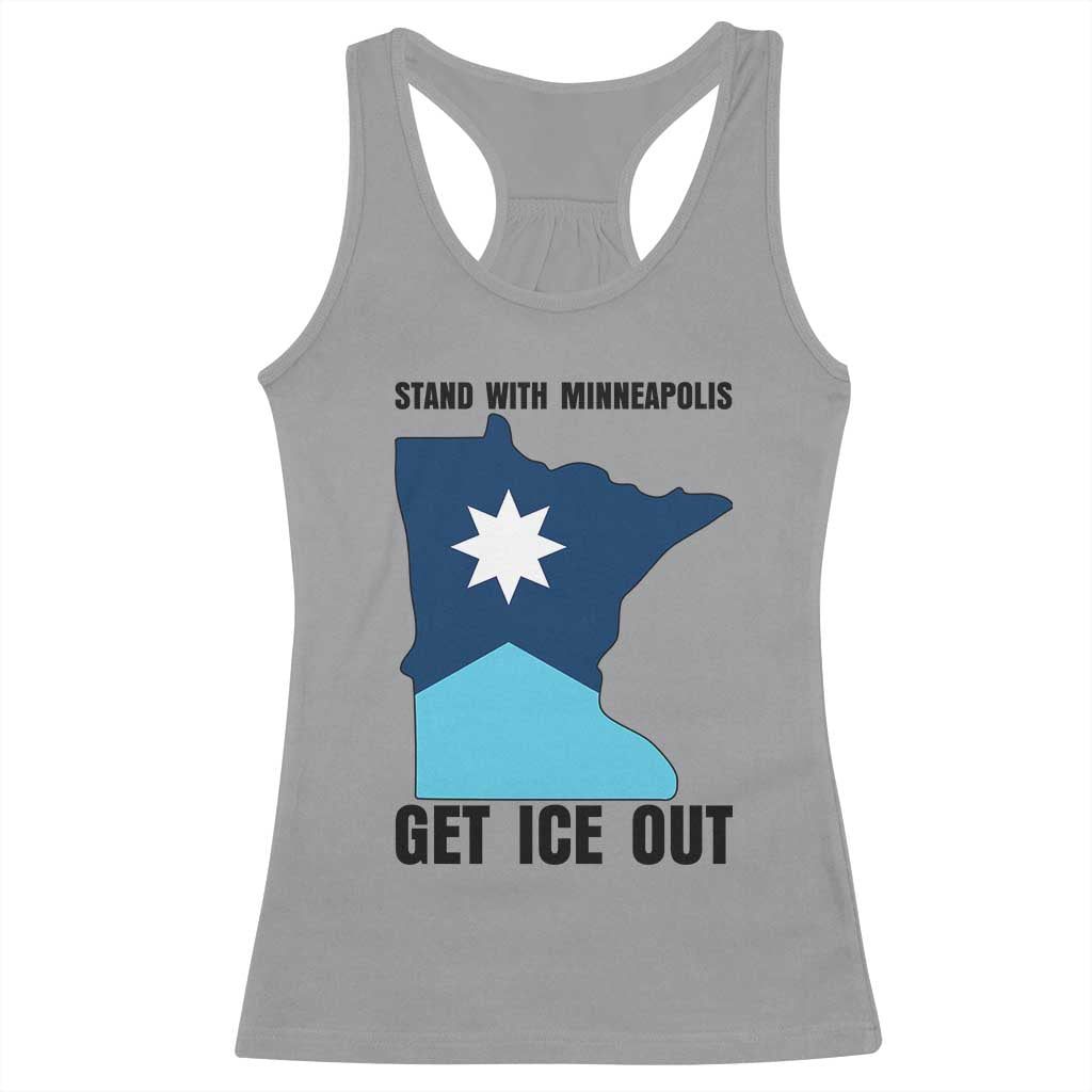 Stand With Minneapolis Racerback Tank Top Social Justice Support TS12 Sport Gray Print Your Wear