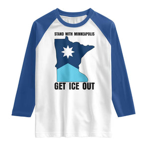 Stand With Minneapolis Raglan Shirt Social Justice Support TS12 White Royal Print Your Wear