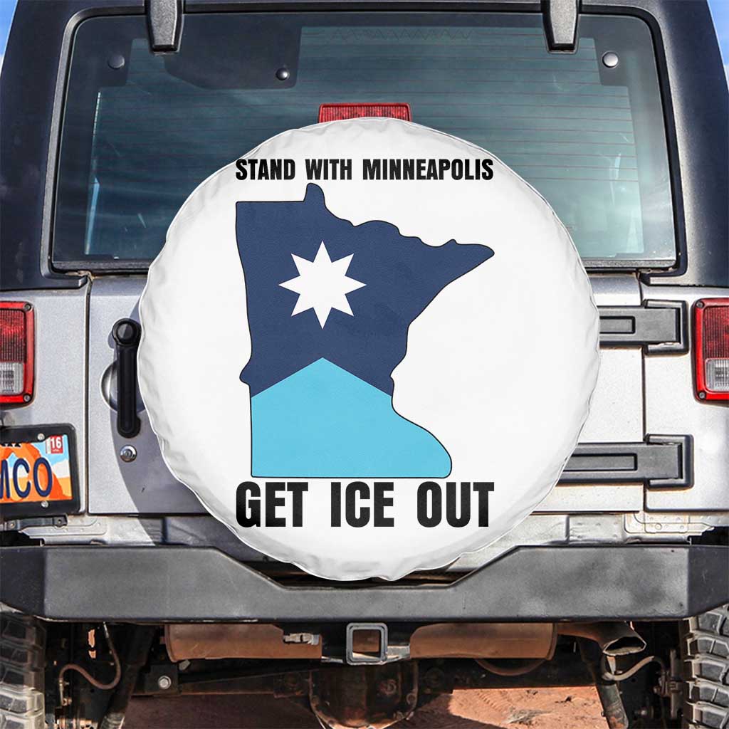 Stand With Minneapolis Spare Tire Cover Social Justice Support TS12 No hole White Print Your Wear