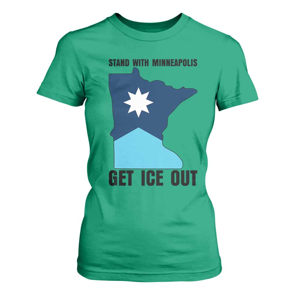 Stand With Minneapolis T Shirt For Women Social Justice Support TS12 Irish Green Print Your Wear