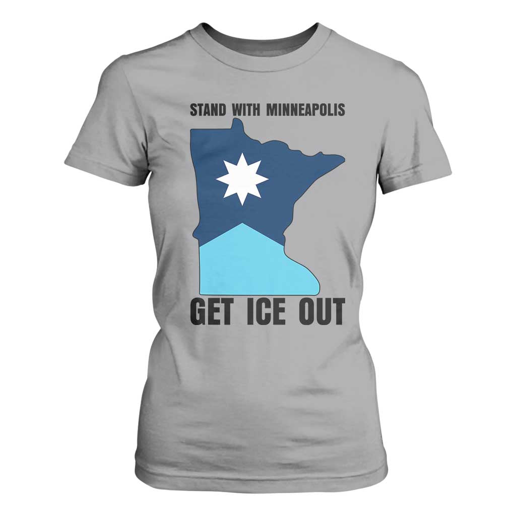 Stand With Minneapolis T Shirt For Women Social Justice Support TS12 Sport Gray Print Your Wear