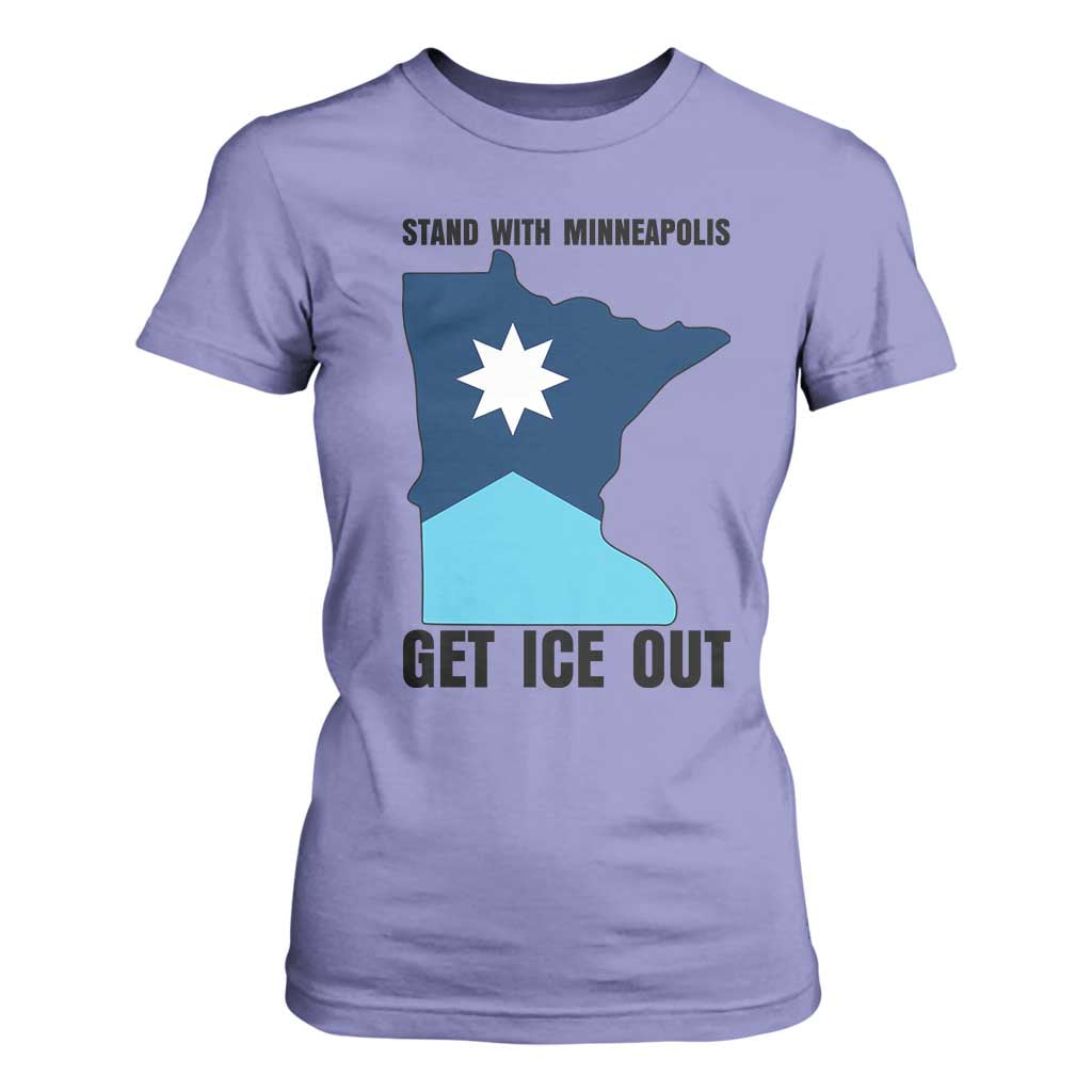 Stand With Minneapolis T Shirt For Women Social Justice Support TS12 Violet Print Your Wear