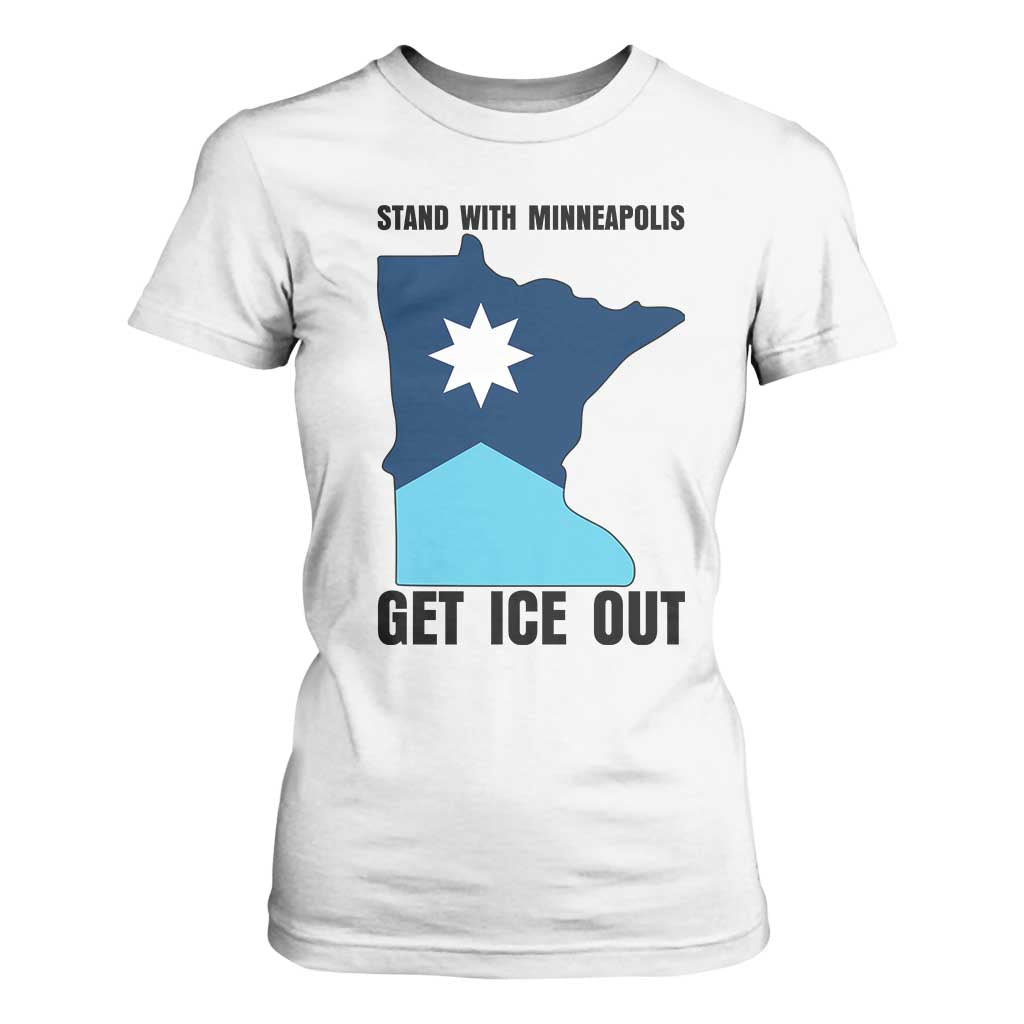 Stand With Minneapolis T Shirt For Women Social Justice Support TS12 White Print Your Wear
