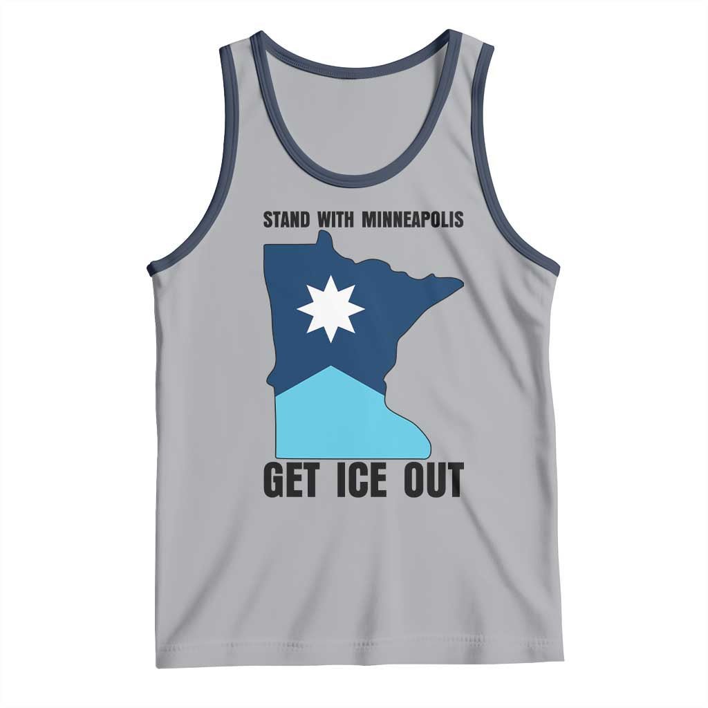 Stand With Minneapolis Tank Top Social Justice Support TS12 Athletic Heather Navy Print Your Wear