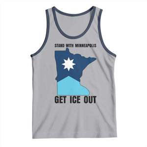 Stand With Minneapolis Tank Top Social Justice Support TS12 Athletic Heather Navy Print Your Wear