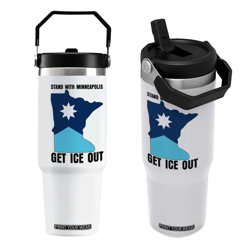 Stand With Minneapolis Flip Straw Tumbler Social Justice Support TS12 One Size: 30 oz White Print Your Wear