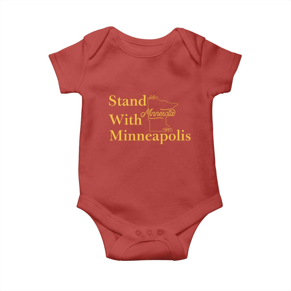 Stand With Minneapolis Baby Onesie Community And Social Justice Gift TS12 Red Print Your Wear