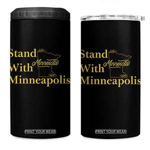Stand With Minneapolis 4 in 1 Can Cooler Tumbler Community And Social Justice Gift TS12 One Size: 16 oz Black Print Your Wear