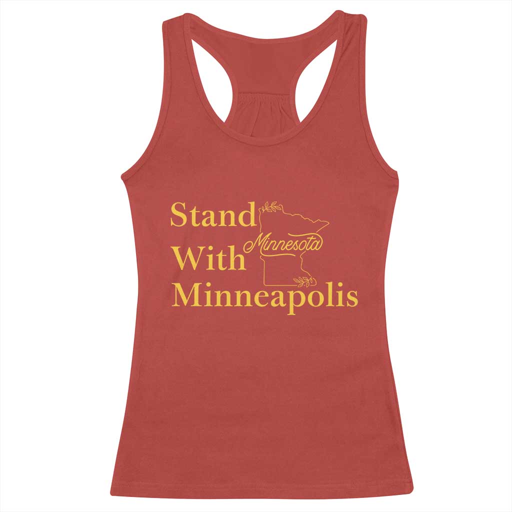 Stand With Minneapolis Racerback Tank Top Community And Social Justice Gift TS12 Red Print Your Wear
