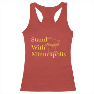 Stand With Minneapolis Racerback Tank Top Community And Social Justice Gift TS12 Red Print Your Wear