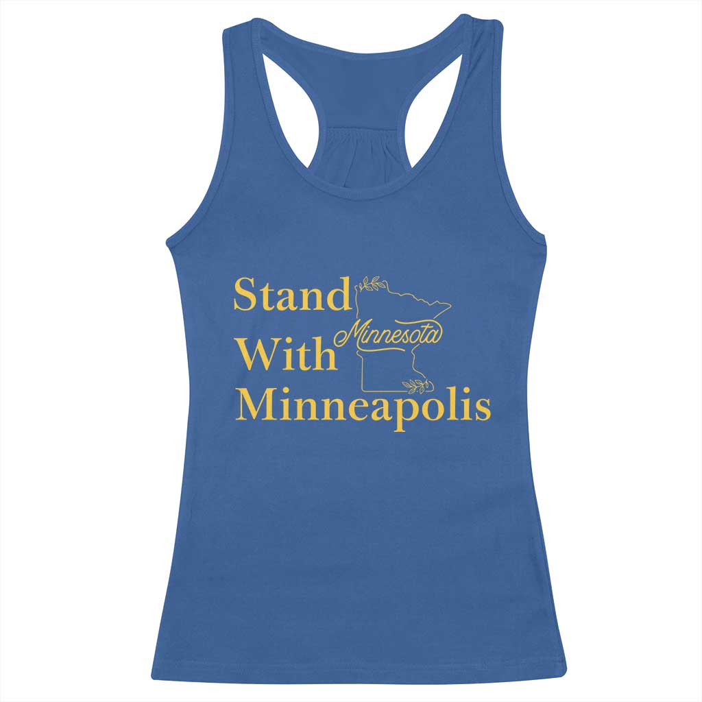 Stand With Minneapolis Racerback Tank Top Community And Social Justice Gift TS12 Royal Blue Print Your Wear
