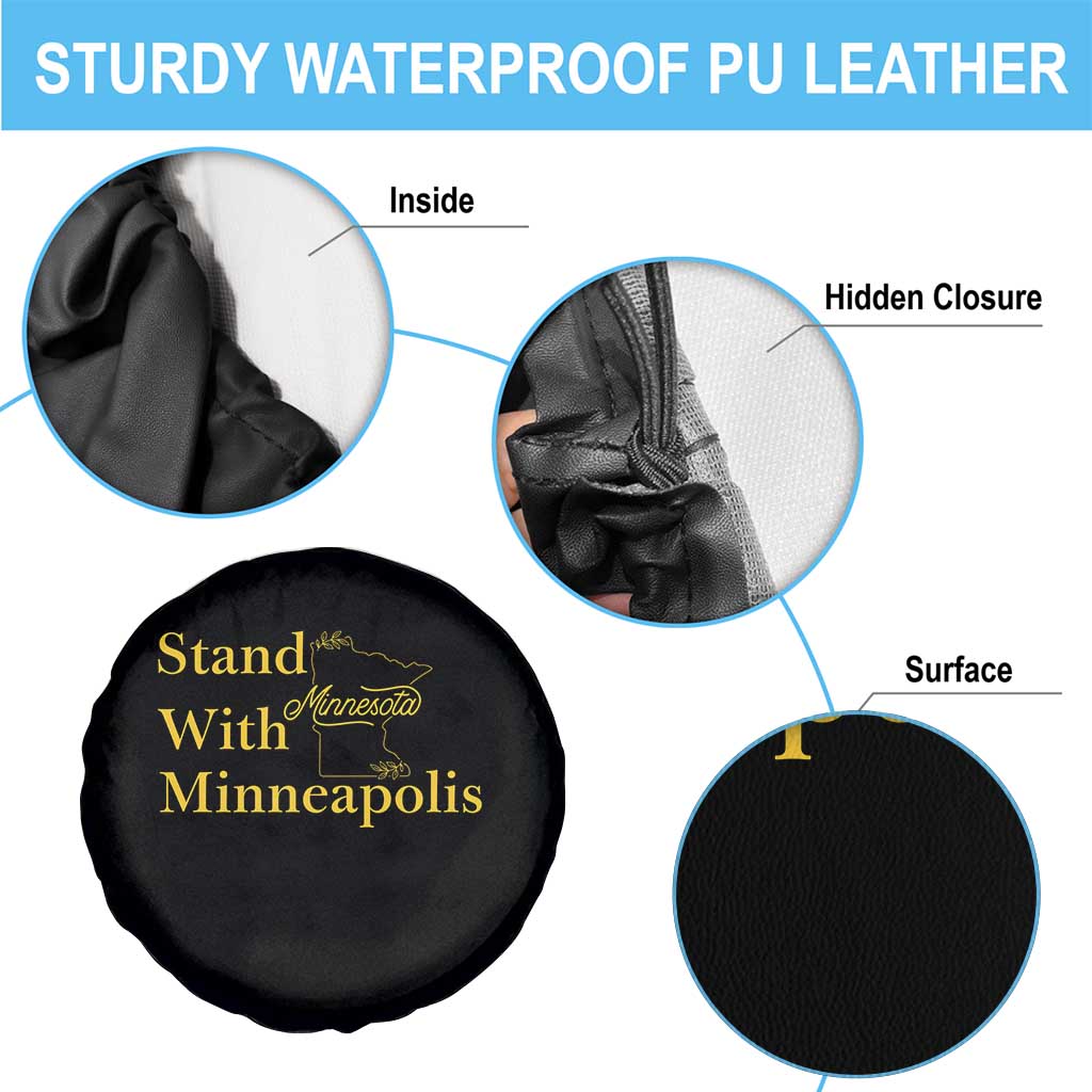 Stand With Minneapolis Spare Tire Cover Community And Social Justice Gift TS12 Print Your Wear