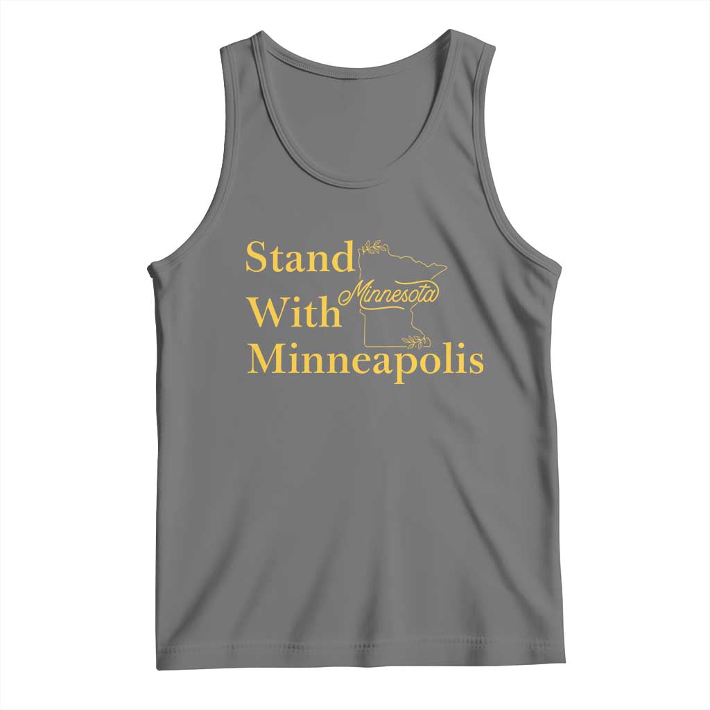 Stand With Minneapolis Tank Top Community And Social Justice Gift TS12 Black Heather Print Your Wear