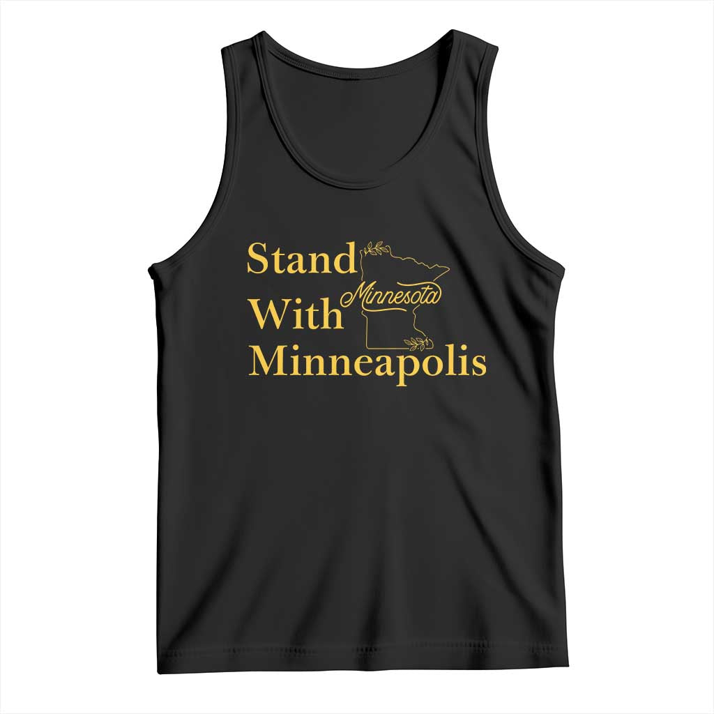 Stand With Minneapolis Tank Top Community And Social Justice Gift TS12 Black Print Your Wear