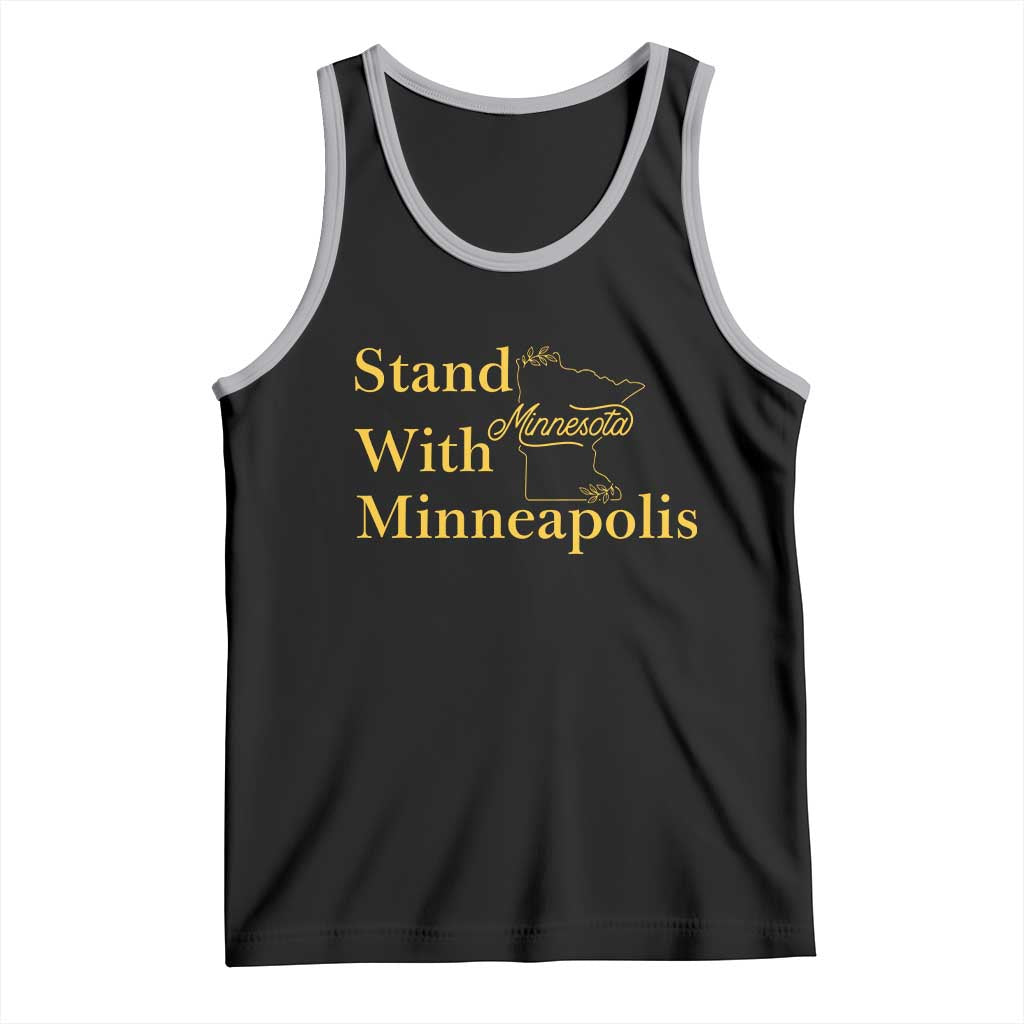 Stand With Minneapolis Tank Top Community And Social Justice Gift TS12 Black Athletic Heather Print Your Wear