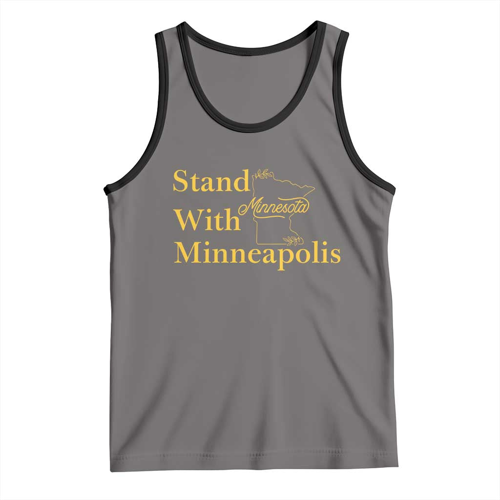 Stand With Minneapolis Tank Top Community And Social Justice Gift TS12 Deep Heather Black Print Your Wear