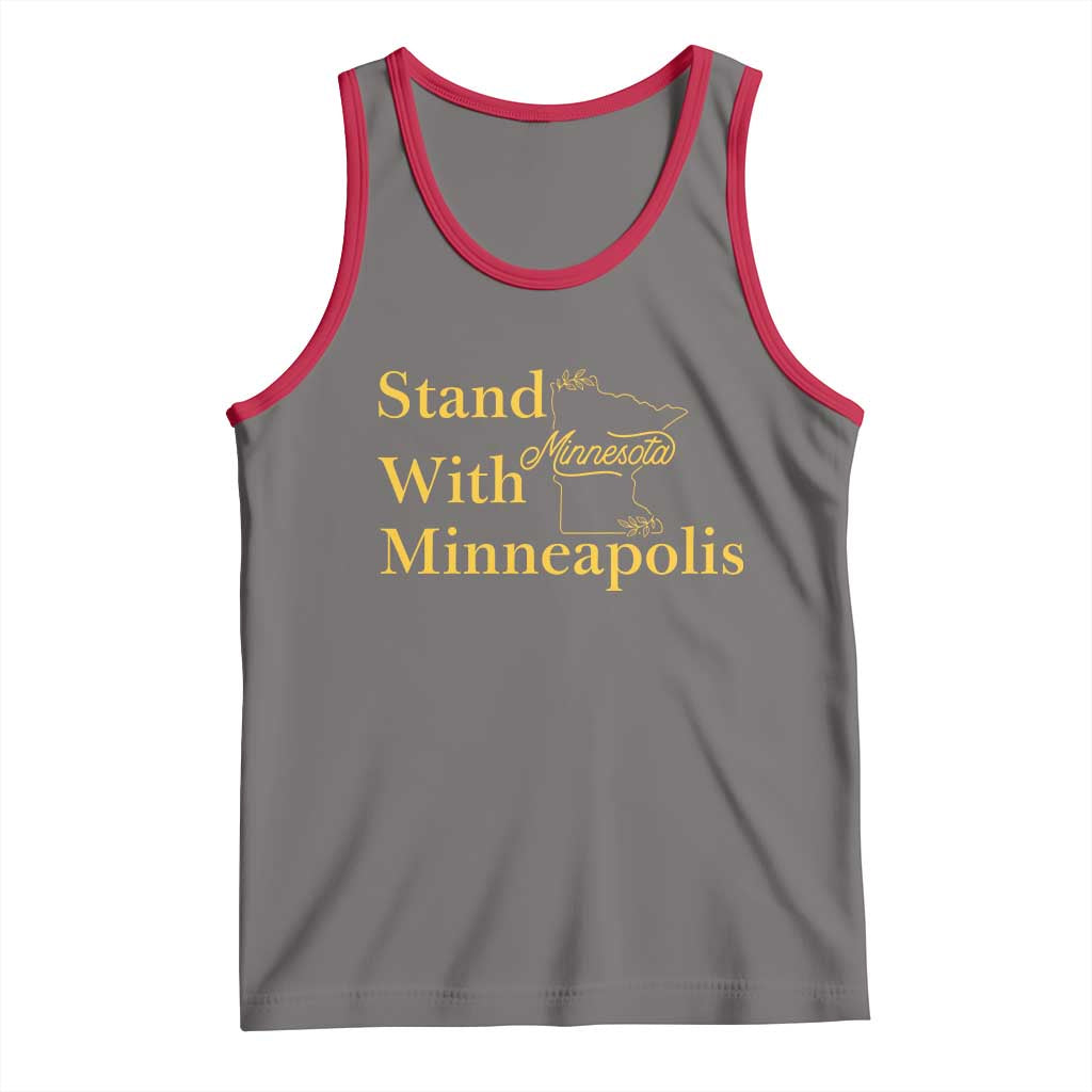 Stand With Minneapolis Tank Top Community And Social Justice Gift TS12 Deep Heather Red Print Your Wear