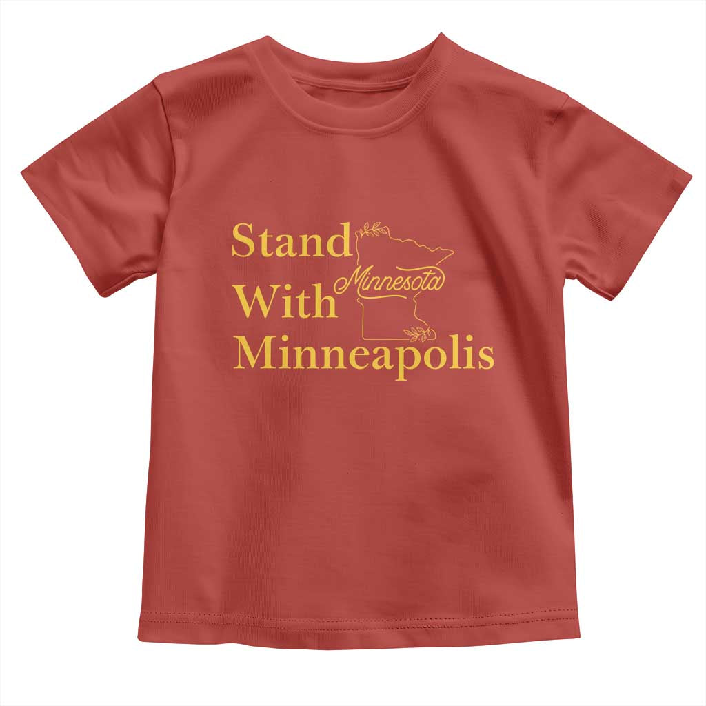 Stand With Minneapolis Toddler T Shirt Community And Social Justice Gift TS12 Red Print Your Wear