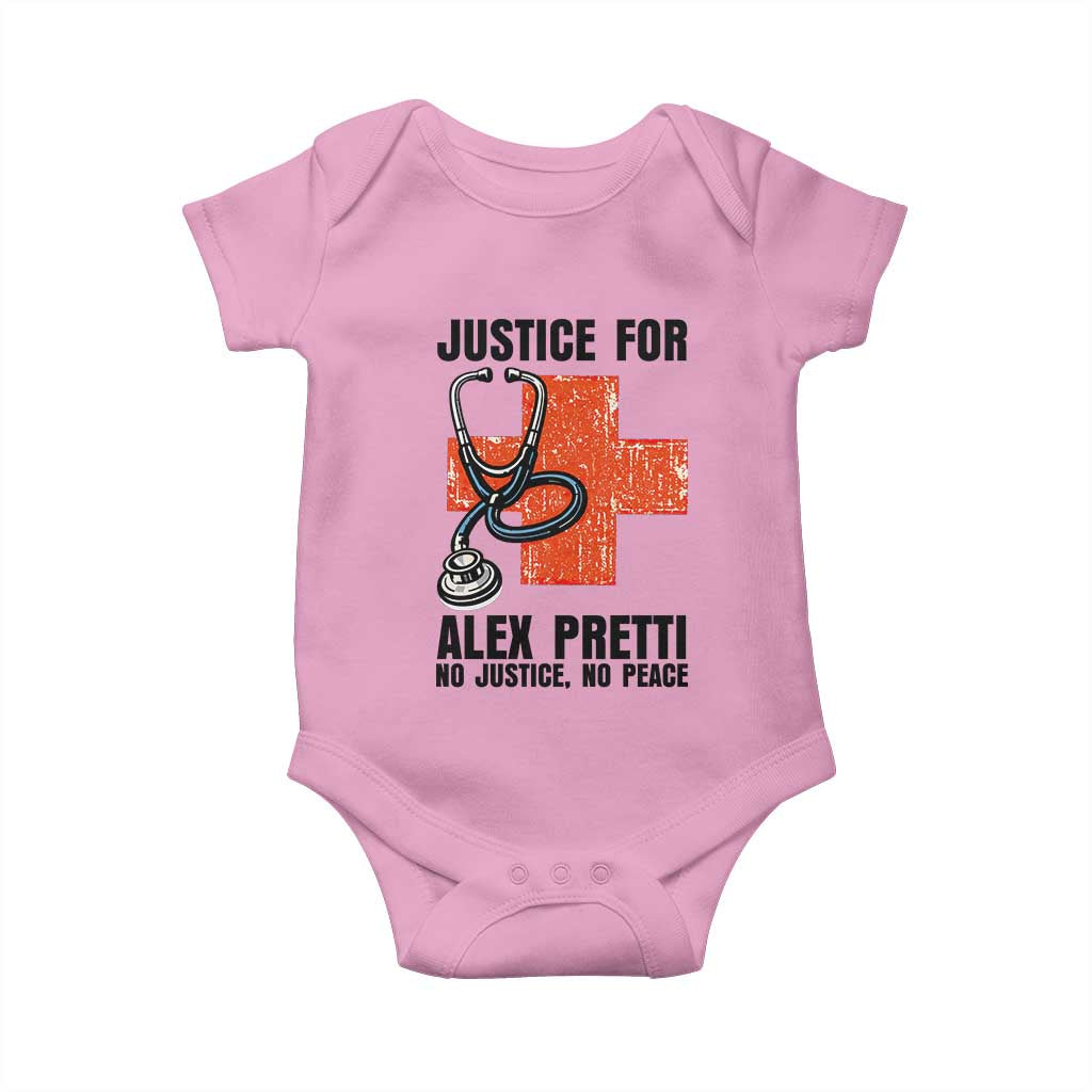 Justice For Alex Pretti Baby Onesie Minneapolis Support Gift TS12 Light Pink Print Your Wear