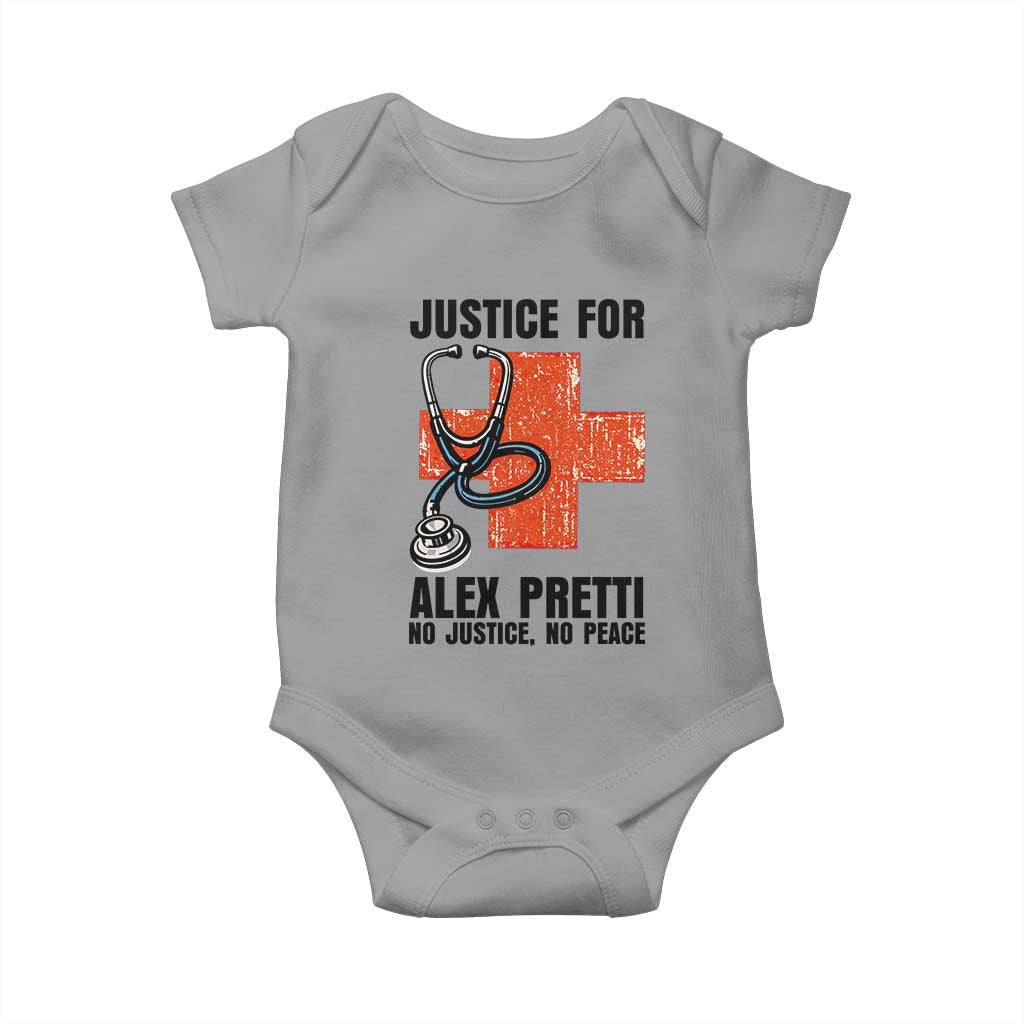 Justice For Alex Pretti Baby Onesie Minneapolis Support Gift TS12 Sport Gray Print Your Wear