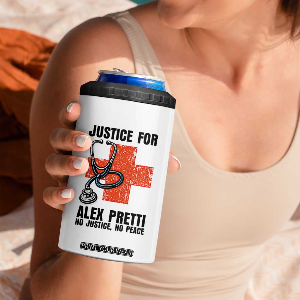 Justice For Alex Pretti 4 in 1 Can Cooler Tumbler Minneapolis Support Gift TS12 Print Your Wear