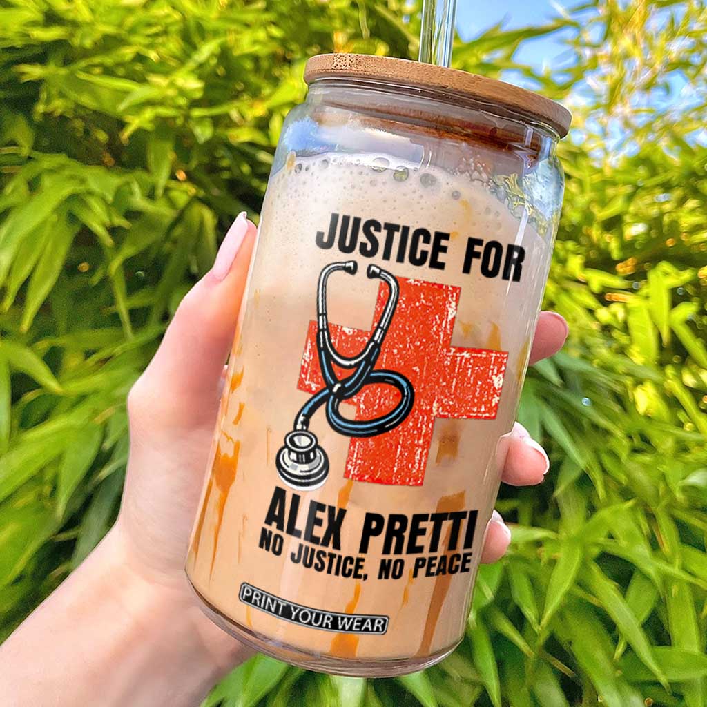 Justice For Alex Pretti Glass Can Minneapolis Support Gift TS12 White Print Your Wear