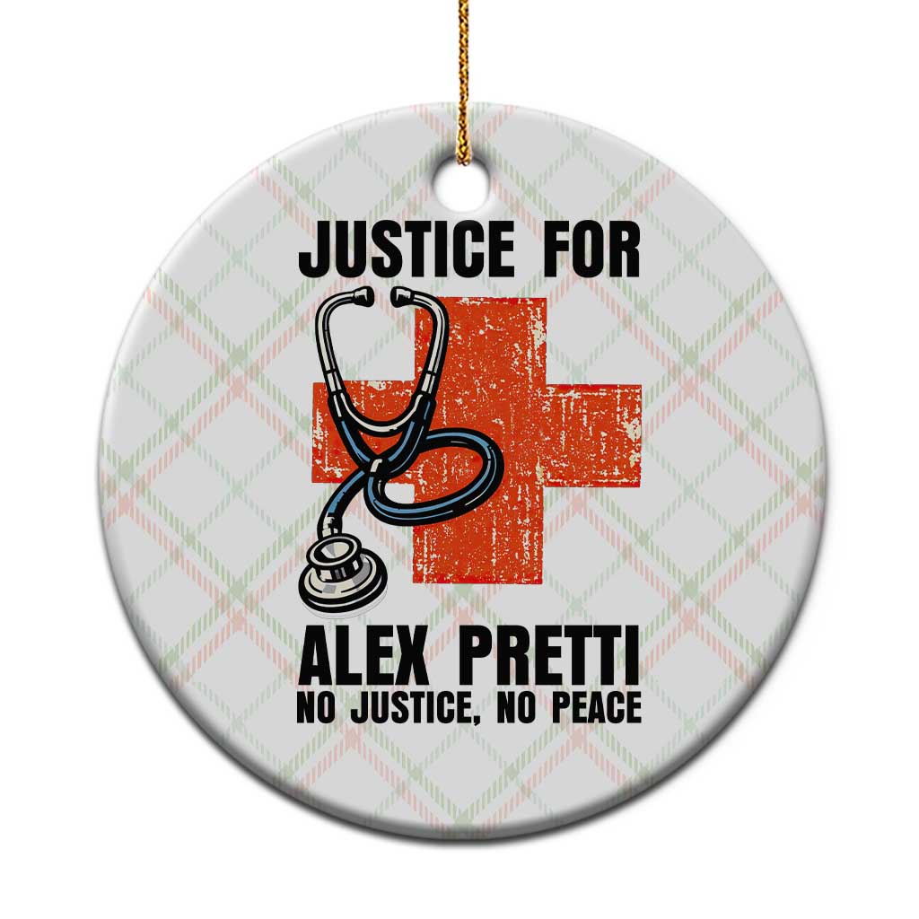 Justice For Alex Pretti Ceramic Ornament Minneapolis Support Gift TS12 1pc Christmas Plaid Print Your Wear