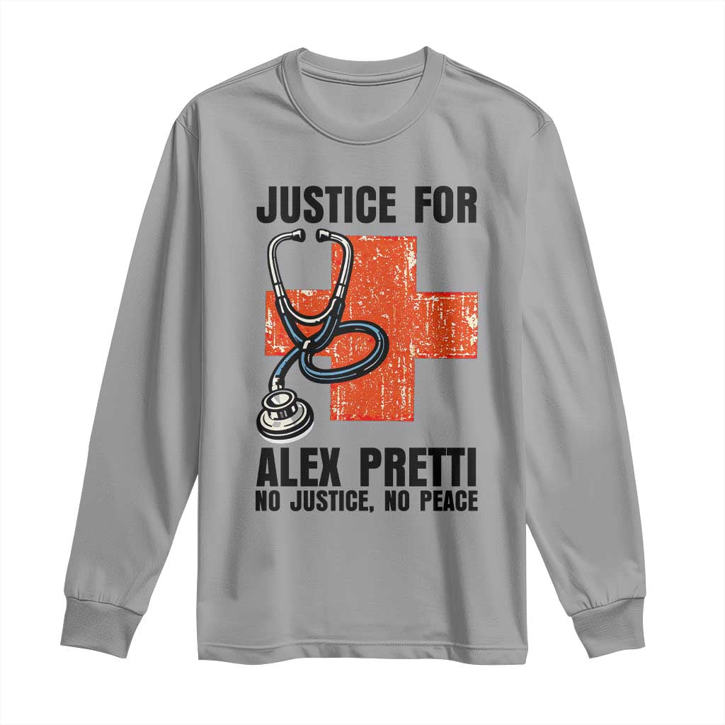 Justice For Alex Pretti Long Sleeve Shirt Minneapolis Support Gift TS12 Sport Gray Print Your Wear