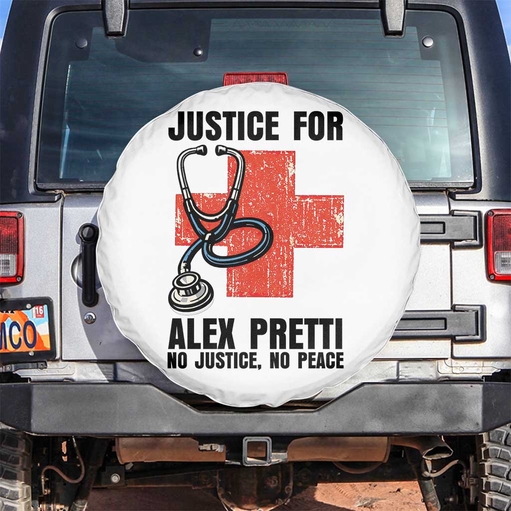 Justice For Alex Pretti Spare Tire Cover Minneapolis Support Gift TS12 No hole White Print Your Wear