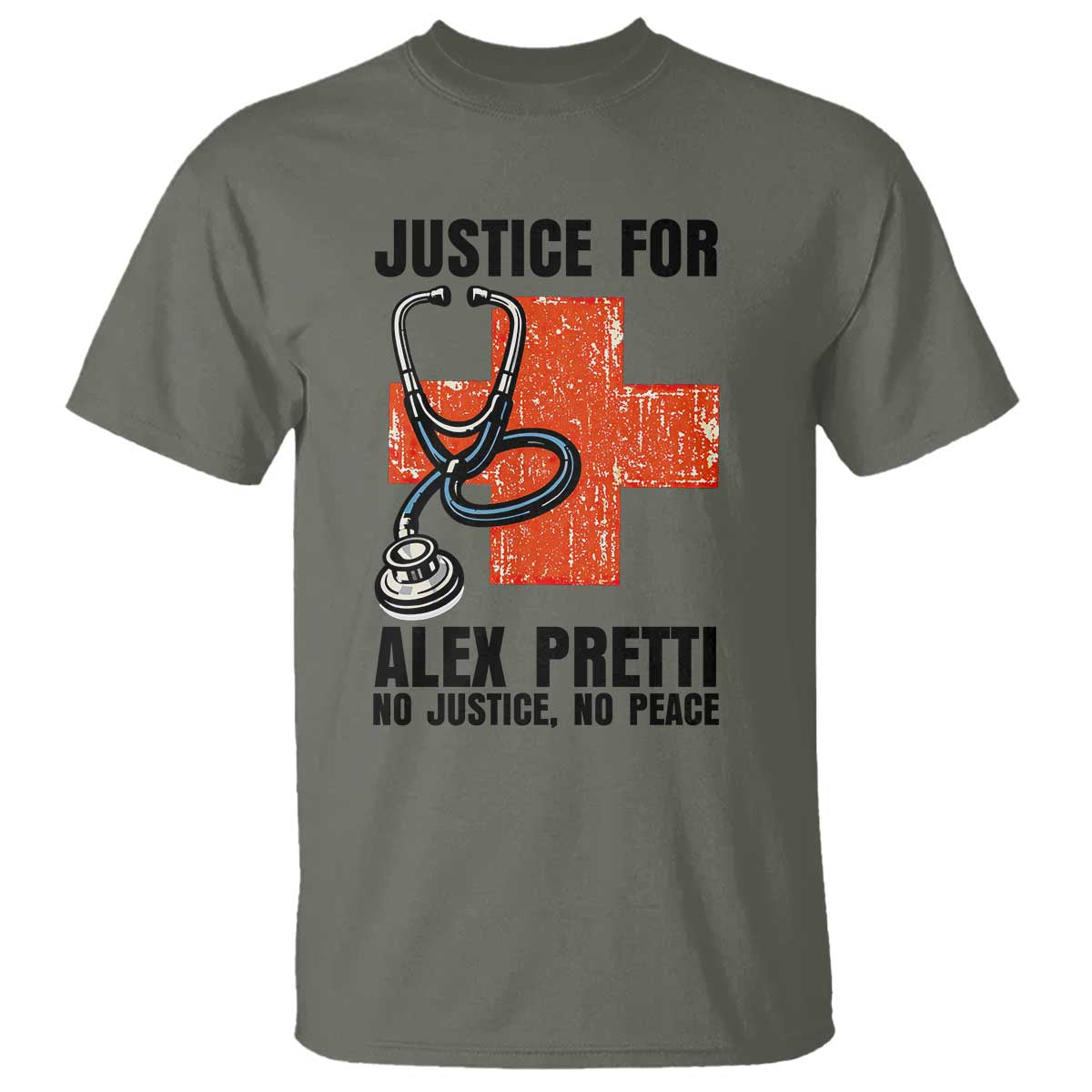 Justice For Alex Pretti T Shirt Minneapolis Support Gift TS12 Military Green Print Your Wear