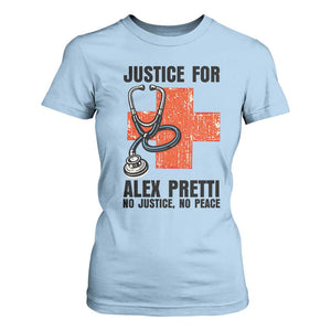 Justice For Alex Pretti T Shirt For Women Minneapolis Support Gift TS12 Light Blue Print Your Wear
