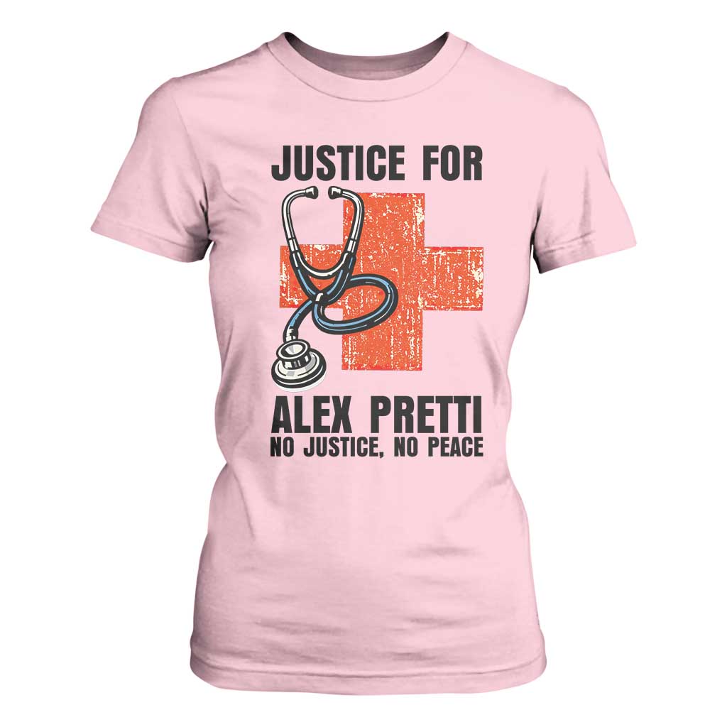 Justice For Alex Pretti T Shirt For Women Minneapolis Support Gift TS12 Light Pink Print Your Wear