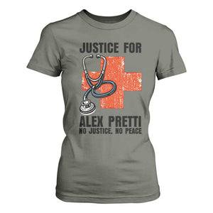 Justice For Alex Pretti T Shirt For Women Minneapolis Support Gift TS12 Military Green Print Your Wear