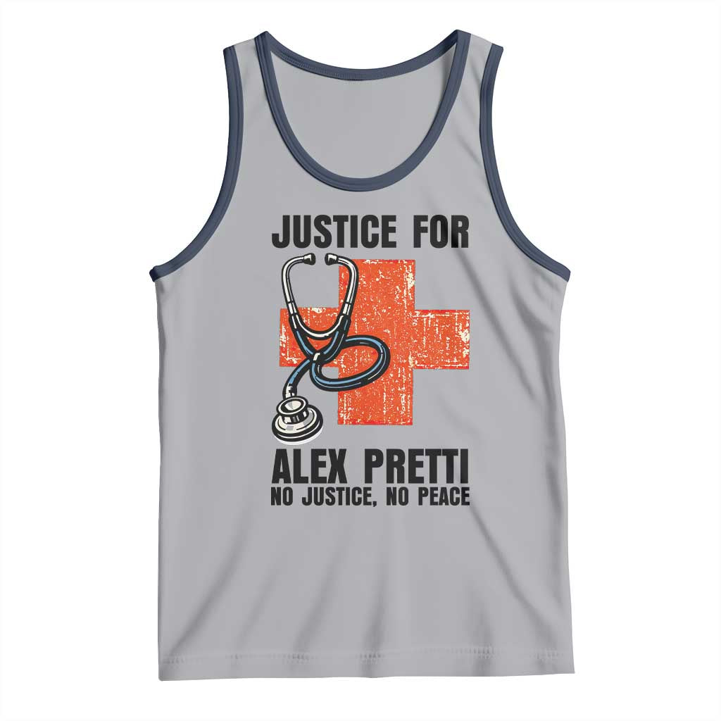Justice For Alex Pretti Tank Top Minneapolis Support Gift TS12 Athletic Heather Navy Print Your Wear
