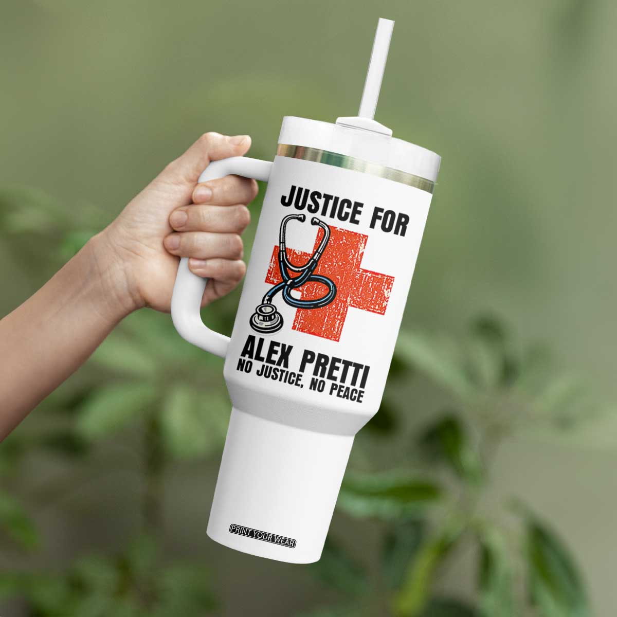 Justice For Alex Pretti Tumbler With Handle Minneapolis Support Gift TS12 Print Your Wear