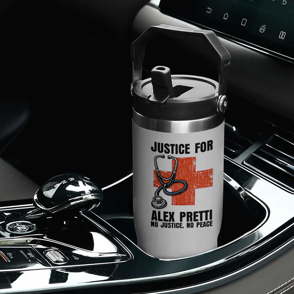 Justice For Alex Pretti Flip Straw Tumbler Minneapolis Support Gift TS12 Print Your Wear