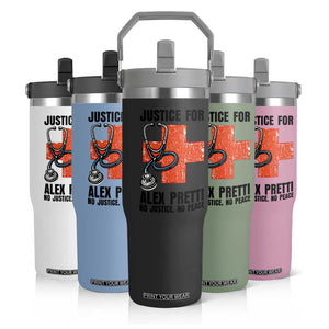 Justice For Alex Pretti Flip Straw Tumbler Minneapolis Support Gift TS12 Print Your Wear