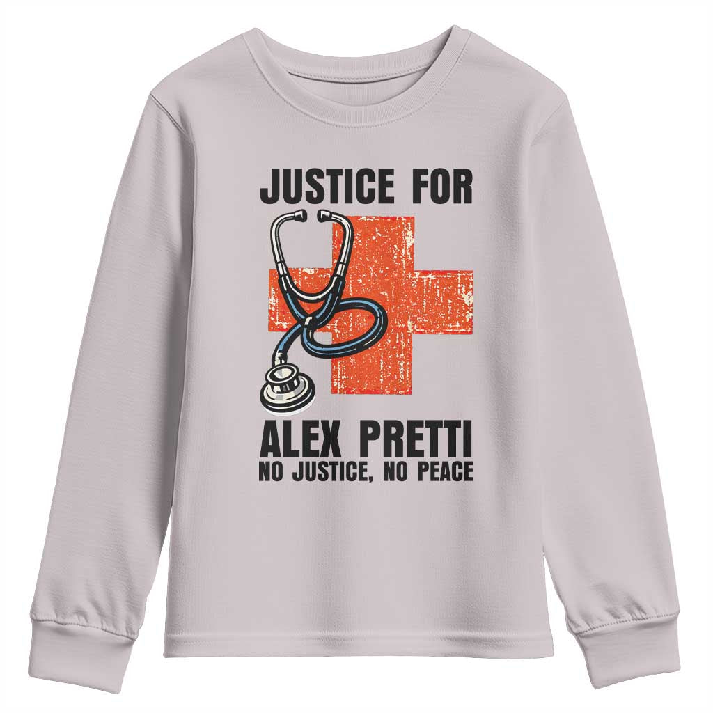 Justice For Alex Pretti Youth Sweatshirt Minneapolis Support Gift TS12 Ice Gray Print Your Wear