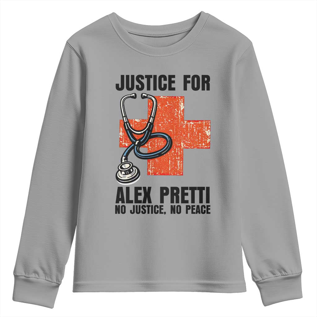 Justice For Alex Pretti Youth Sweatshirt Minneapolis Support Gift TS12 Sport Gray Print Your Wear