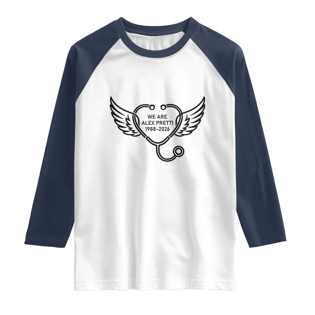 We Are All Pretti Good Raglan Shirt We Are All Pretti Good TS12 White Navy Print Your Wear