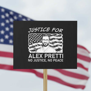 Minneapolis Strong Stand With Alex Protest Sign Justice And Solidarity Support Gift TS12 Horizontal 18" × 24" Black Print Your Wear