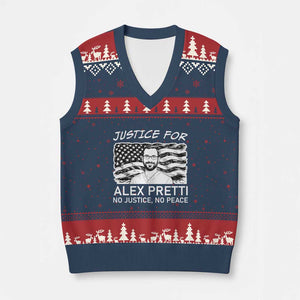 Minneapolis Strong Stand With Alex V-Neck Knit Sweater Vest Justice And Solidarity Support Gift TS12 Navy Red Print Your Wear