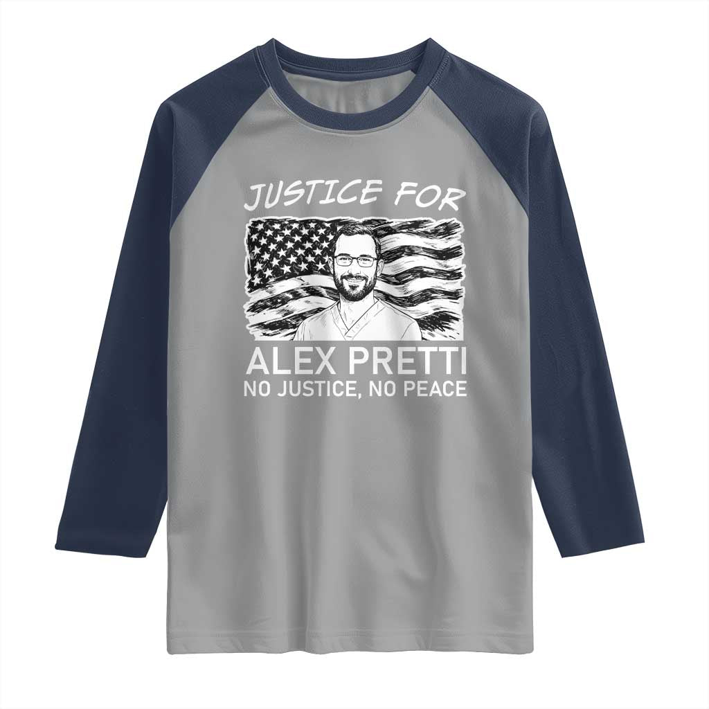 Minneapolis Strong Stand With Alex Raglan Shirt Justice And Solidarity Support Gift TS12 Sport Gray Navy Print Your Wear