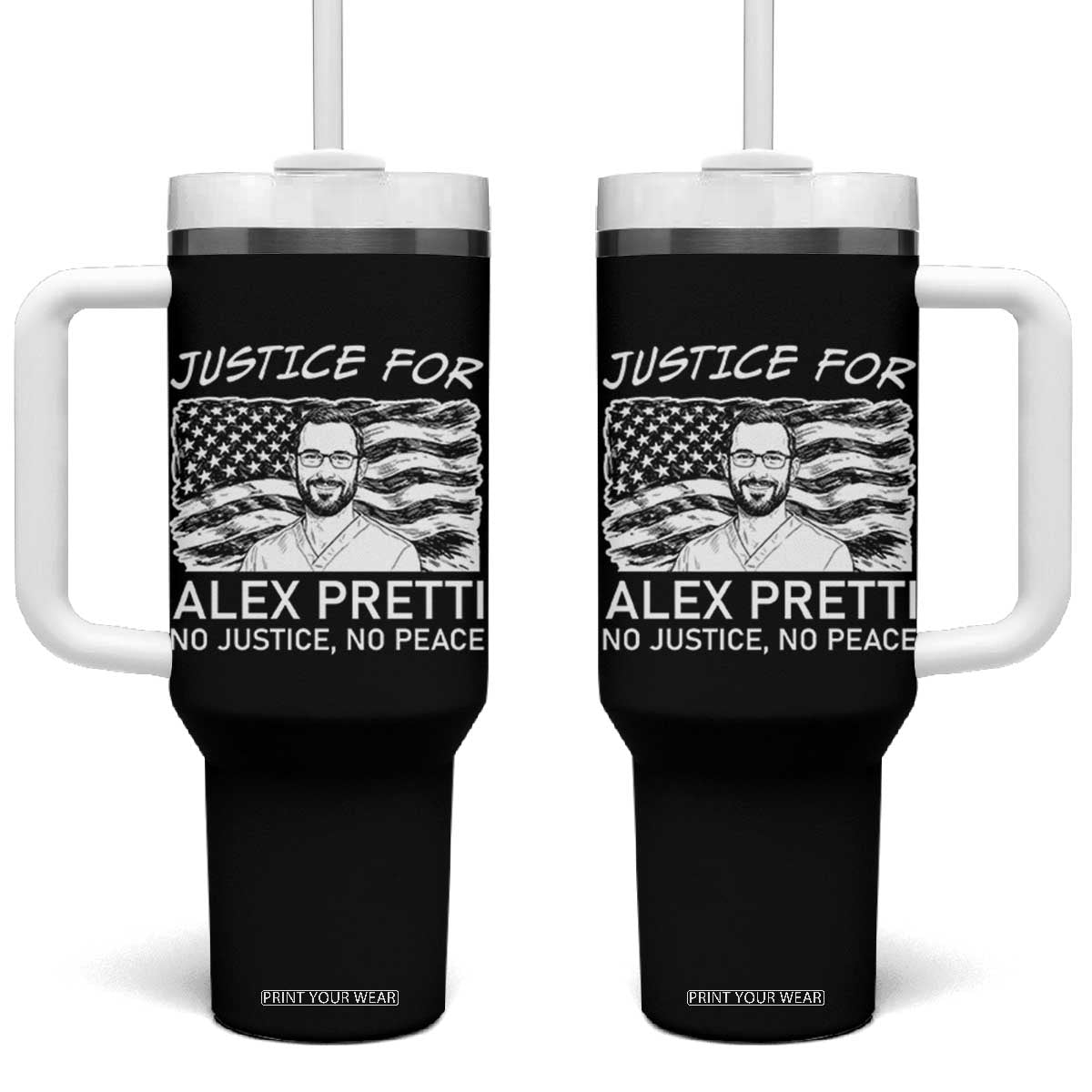 Minneapolis Strong Stand With Alex Tumbler With Handle Justice And Solidarity Support Gift TS12 One Size: 40 oz Black Print Your Wear