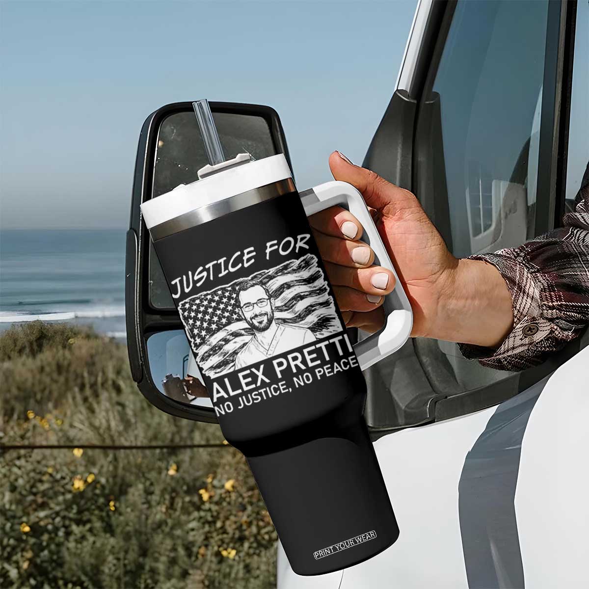 Minneapolis Strong Stand With Alex Tumbler With Handle Justice And Solidarity Support Gift TS12 Print Your Wear