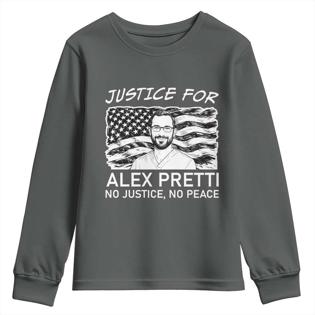 Minneapolis Strong Stand With Alex Youth Sweatshirt Justice And Solidarity Support Gift TS12 Dark Heather Print Your Wear
