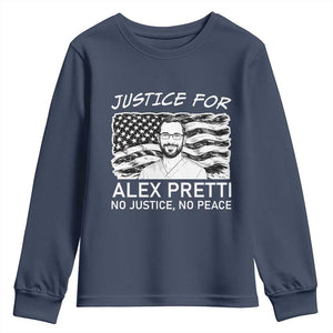 Minneapolis Strong Stand With Alex Youth Sweatshirt Justice And Solidarity Support Gift TS12 Navy Print Your Wear