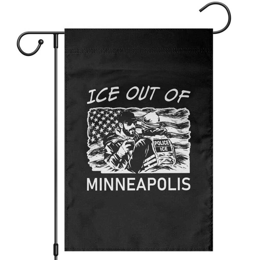 Ice Out Of Minneapolis Garden Flag Minnesota Protest Support Gift TS12 Black Print Your Wear