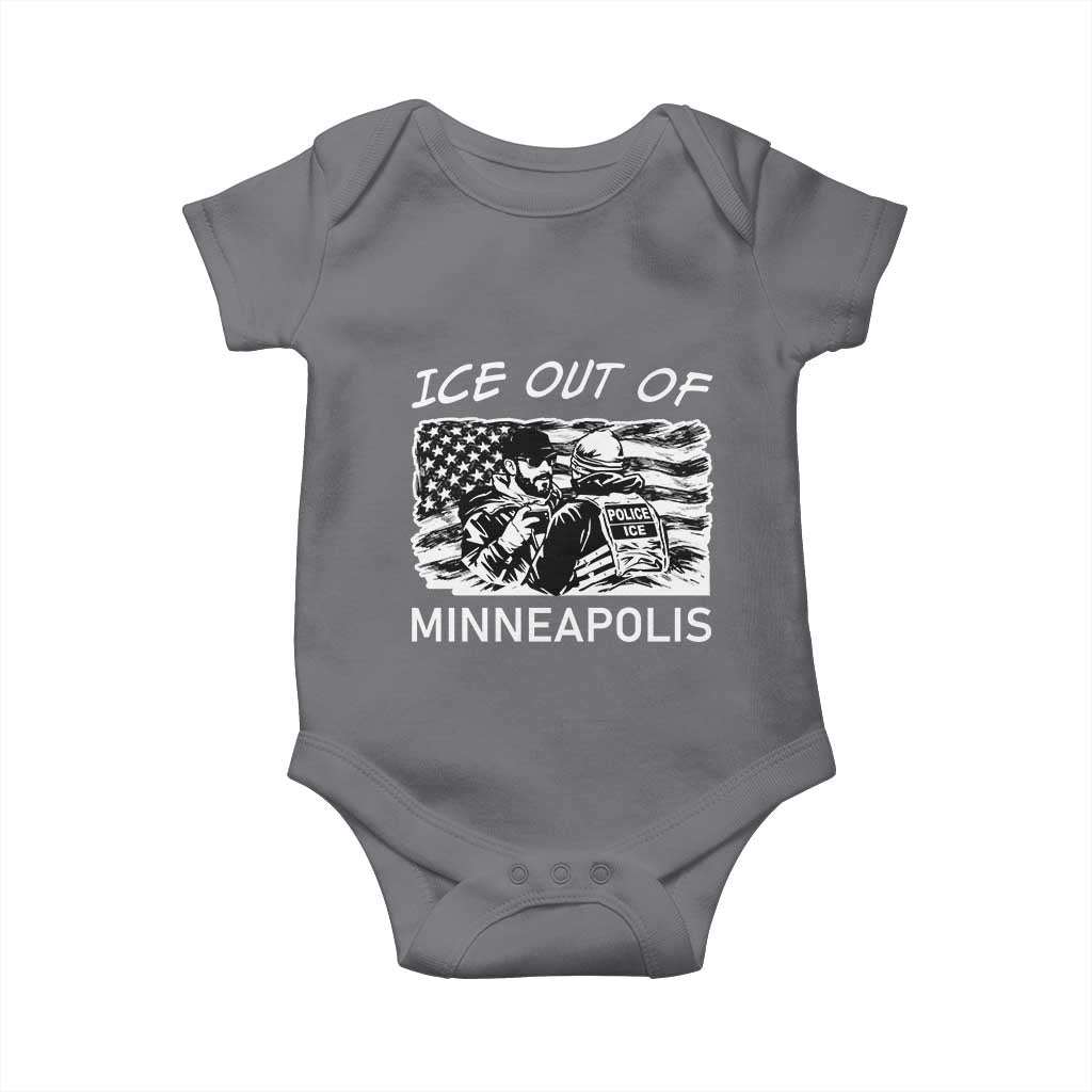 Ice Out Of Minneapolis Baby Onesie Minnesota Protest Support Gift TS12 Charcoal Print Your Wear