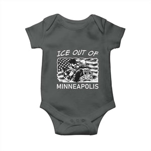 Ice Out Of Minneapolis Baby Onesie Minnesota Protest Support Gift TS12 Dark Heather Print Your Wear